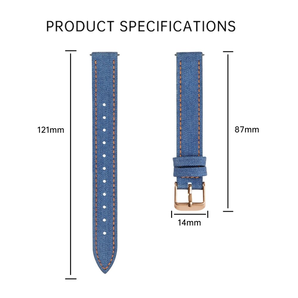 Denim-Lederarmband - Blau - Garmin Lily 2