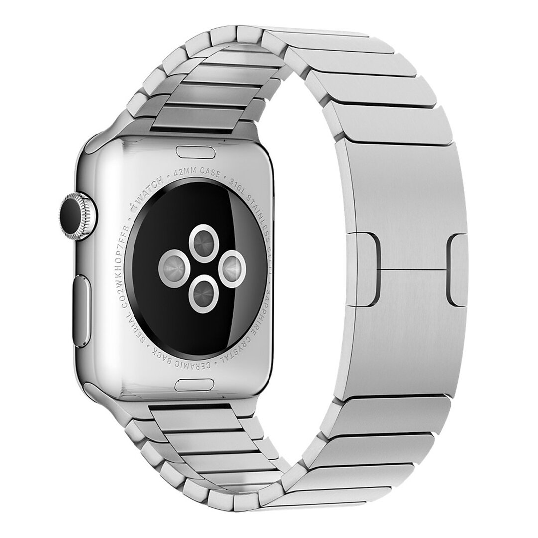 Gliederarmband Edelstahlband - Silber - Geeignet f&uuml;r Apple Watch 44mm / 45mm / 46mm / 49mm