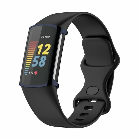 Fitbit Charge 5 &amp; 6 Silikonh&uuml;lle (vollst&auml;ndig gesch&uuml;tzt) - Mitternachtsblau