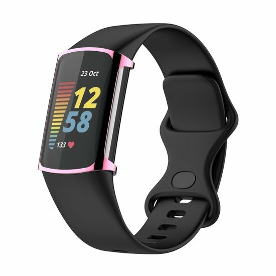 Fitbit Charge 5 &amp; 6 Silikonh&uuml;lle (vollst&auml;ndig gesch&uuml;tzt) - Pink