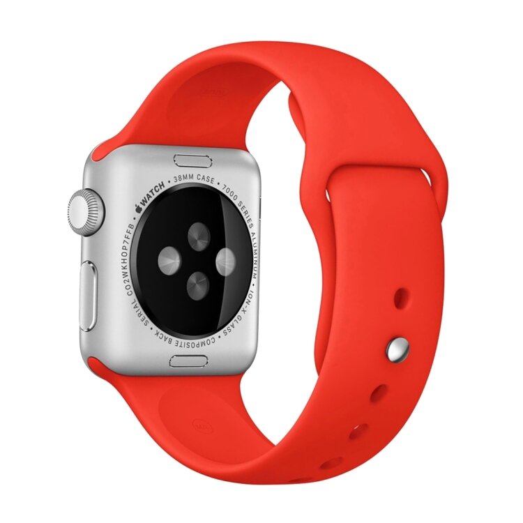 Gummi-Sportarmband - Rot - Geeignet f&uuml;r Apple Watch 44mm / 45mm / 46mm / 49mm