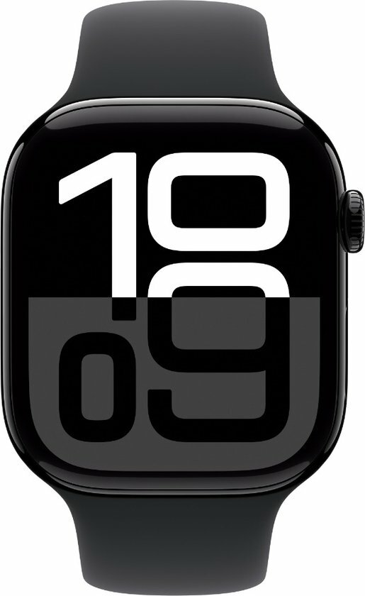 Gummi-Sportband - Schwarz - Geeignet f&uuml;r Apple Watch 38mm / 40mm / 41mm / 42mm