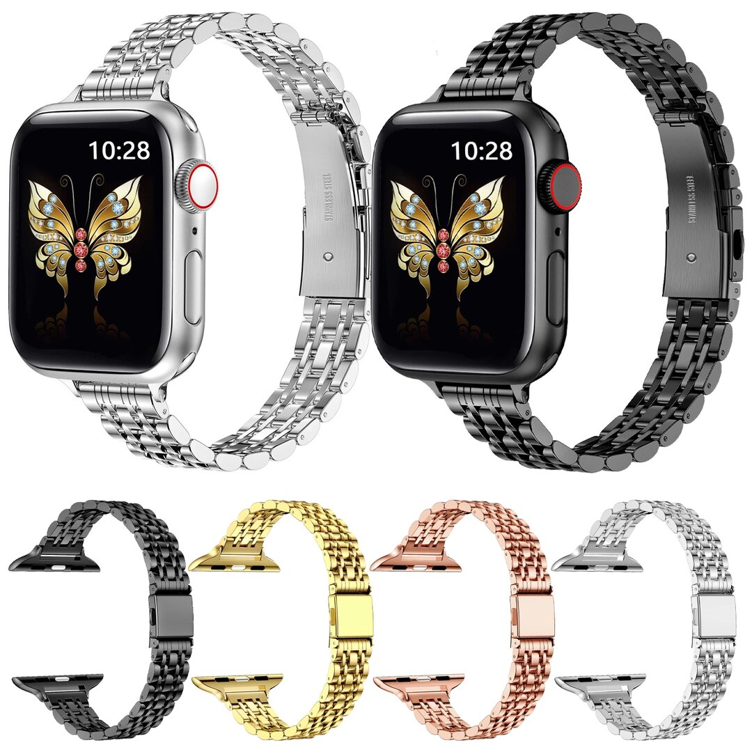 Edelstahl Slim Fit Armband - Starlight - Geeignet f&uuml;r Apple Watch 38mm / 40mm / 41mm / 42mm