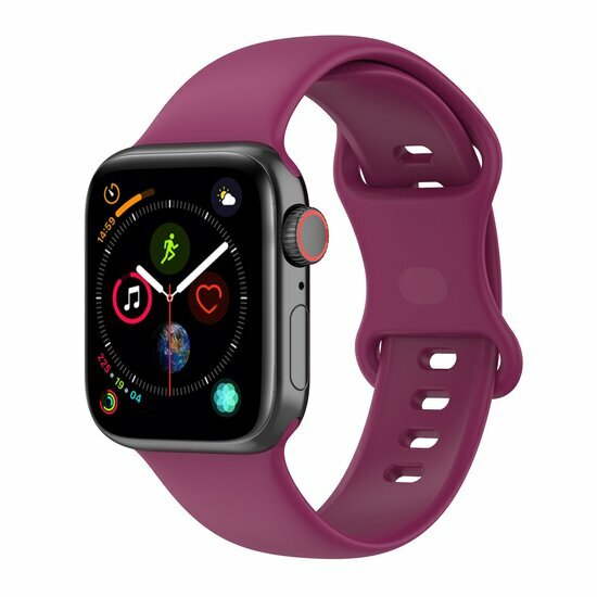 Silikon-Sportband - Weinrot - Gr&ouml;&szlig;e: S/M - Passend f&uuml;r Apple Watch 44mm / 45mm / 46mm / 49mm