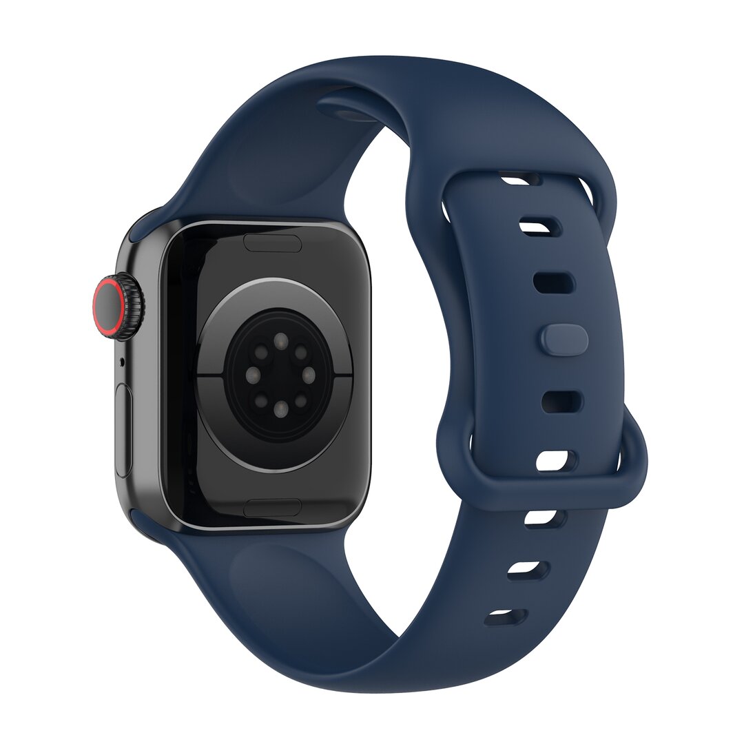 Silikon-Sportband - Marineblau - Gr&ouml;&szlig;e: S/M - Geeignet f&uuml;r Apple Watch 44mm / 45mm / 46mm / 49mm