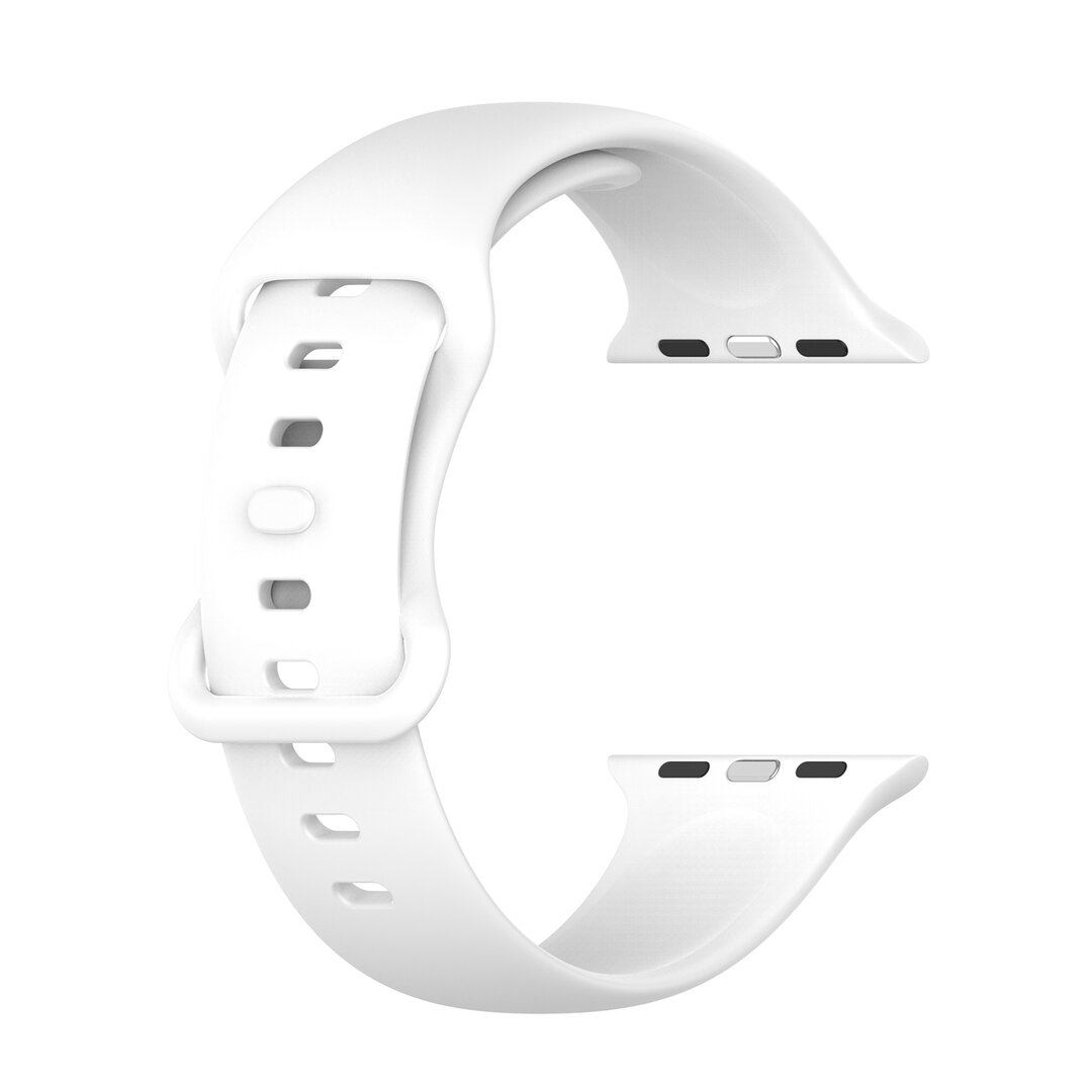 Silikon-Sportband - Wei&szlig; - Gr&ouml;&szlig;e: S/M - Geeignet f&uuml;r Apple Watch 44mm / 45mm / 46mm / 49mm