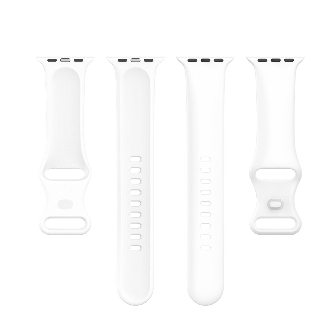 Silikon-Sportband - Wei&szlig; - Gr&ouml;&szlig;e: S/M - Geeignet f&uuml;r Apple Watch 44mm / 45mm / 46mm / 49mm