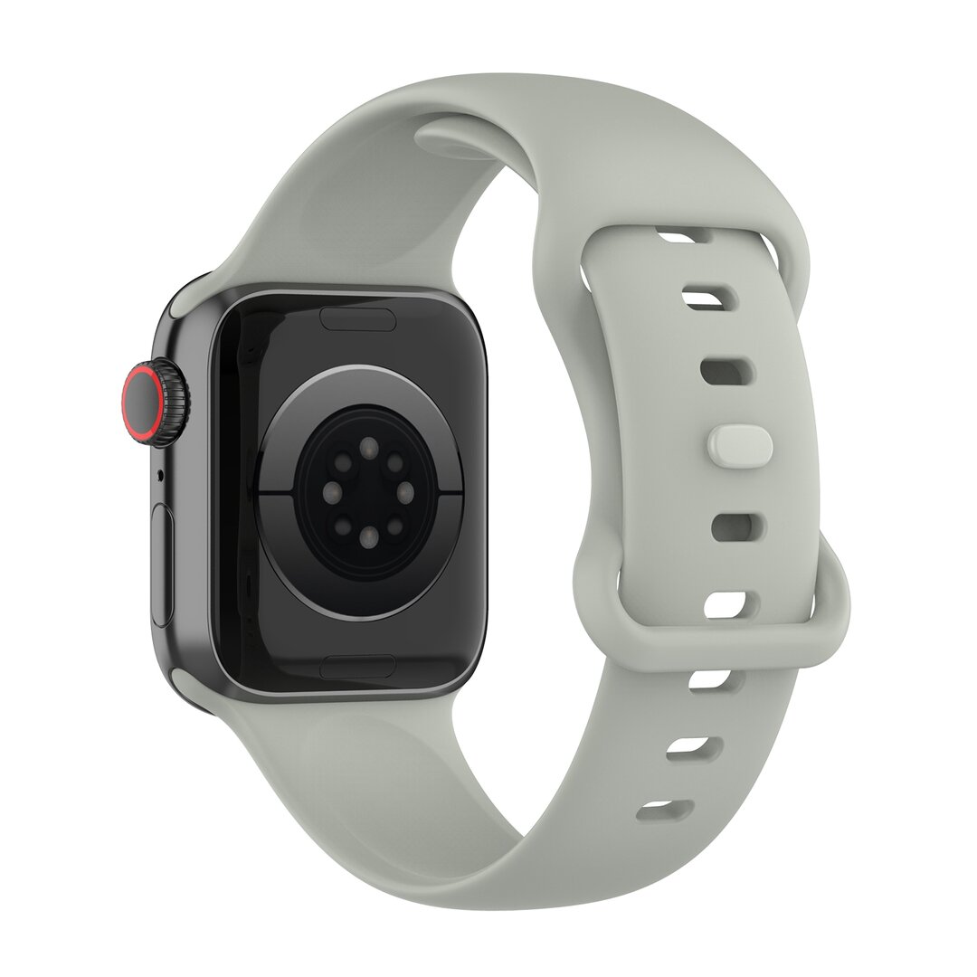 Silikon-Sportband - Grau - Gr&ouml;&szlig;e: S/M - Geeignet f&uuml;r Apple Watch 38mm / 40mm / 41mm / 42mm