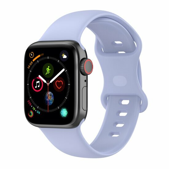 Silikon-Sportband - Gr&ouml;&szlig;e: S/M - Hellviolett - Geeignet f&uuml;r Apple Watch 38mm / 40mm / 41mm / 42mm