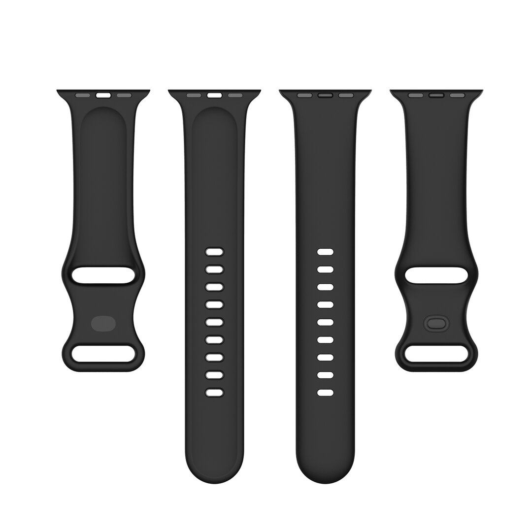 Silikon-Sportband - Schwarz - Gr&ouml;&szlig;e: S/M - Geeignet f&uuml;r Apple Watch 38mm / 40mm / 41mm / 42mm