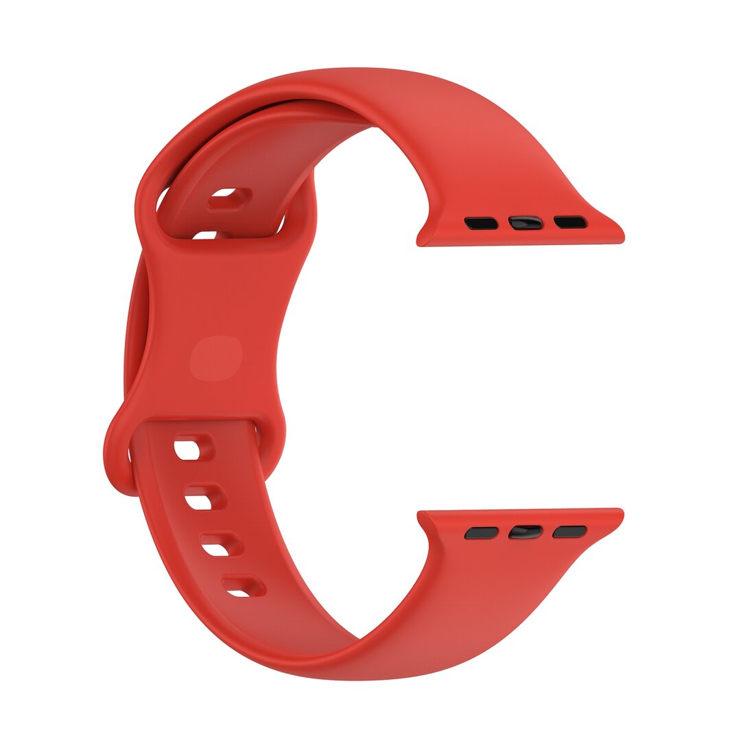 Silikon-Sportband - Rot - Gr&ouml;&szlig;e: M/L - Geeignet f&uuml;r Apple Watch 38mm / 40mm / 41mm / 42mm