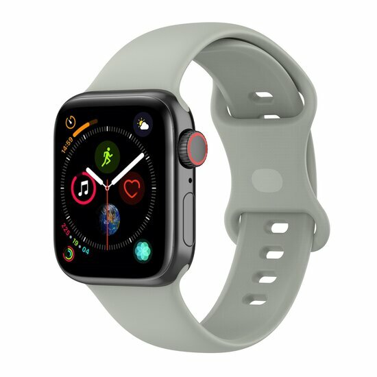 Silikon-Sportband - Grau - Gr&ouml;&szlig;e: M/L - Geeignet f&uuml;r Apple Watch 38mm / 40mm / 41mm / 42mm