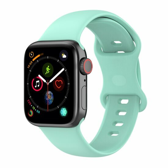 Silikon-Sportband - Mintgr&uuml;n - Gr&ouml;&szlig;e: M/L - Geeignet f&uuml;r Apple Watch 38mm / 40mm / 41mm / 42mm