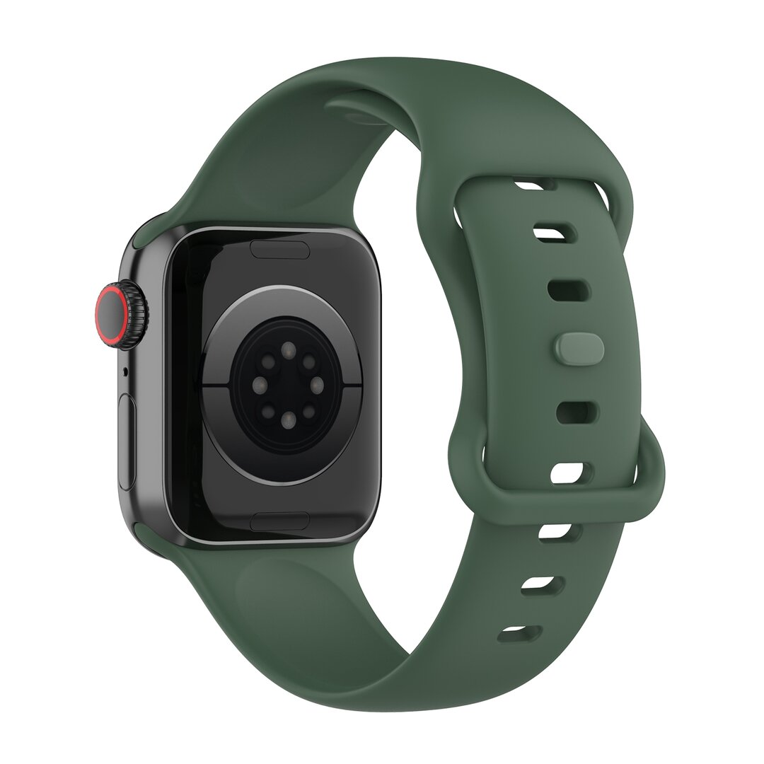 Silikon-Sportband - Dunkelgr&uuml;n - Gr&ouml;&szlig;e: M/L - Passend f&uuml;r Apple Watch 38mm / 40mm / 41mm / 42mm