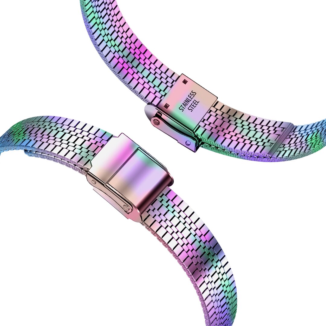 Edelstahl Slim Fit Armband - Mehrfarbig - Geeignet f&uuml;r Apple Watch 44mm / 45mm / 46mm / 49mm