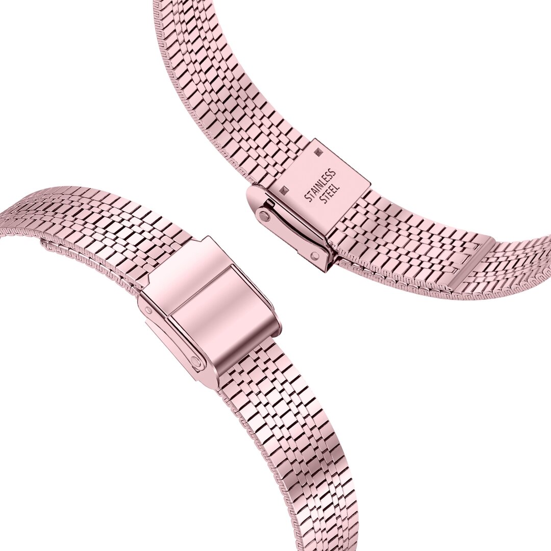 Edelstahl Slim Fit Armband - Rosa - Passend f&uuml;r Apple Watch 44mm / 45mm / 46mm / 49mm