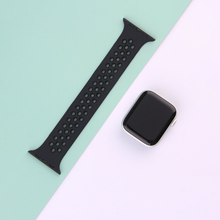 Solo Loop Sportarmband - Gr&ouml;&szlig;e: S - Schwarz - Geeignet f&uuml;r Apple Watch 44mm / 45mm / 46mm / 49mm