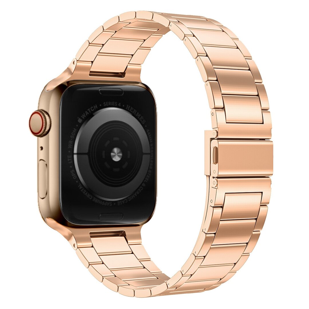 Stahlgliederarmband - Champagner Gold - Passend f&uuml;r Apple Watch 38mm / 40mm / 41mm / 42mm