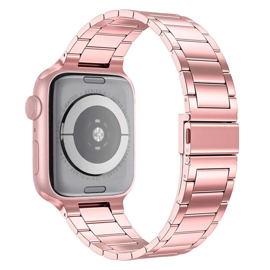 Stahlgliederarmband - Ros&eacute;gold - Geeignet f&uuml;r Apple Watch 38mm / 40mm / 41mm / 42mm