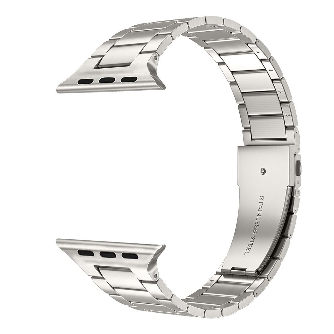 Stahlgliederarmband - Polarstern / Starlight - Passend f&uuml;r Apple Watch 44mm / 45mm / 49mm