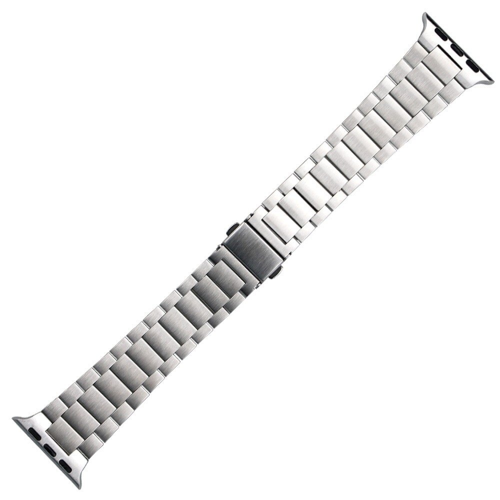 Stahlgliederarmband - Silber - Geeignet f&uuml;r Apple Watch 44mm / 45mm / 46mm / 49mm