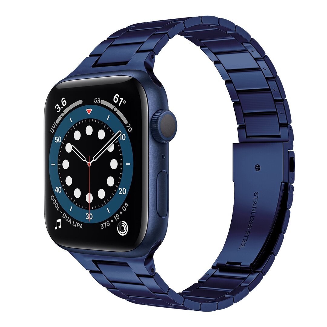 Stahlgliederarmband - Dunkelblau - Passend f&uuml;r Apple Watch 44mm / 45mm / 46mm / 49mm