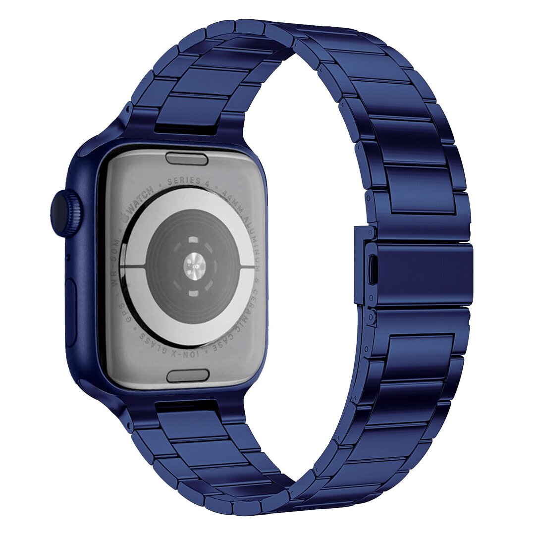 Stahlgliederarmband - Dunkelblau - Passend f&uuml;r Apple Watch 44mm / 45mm / 46mm / 49mm