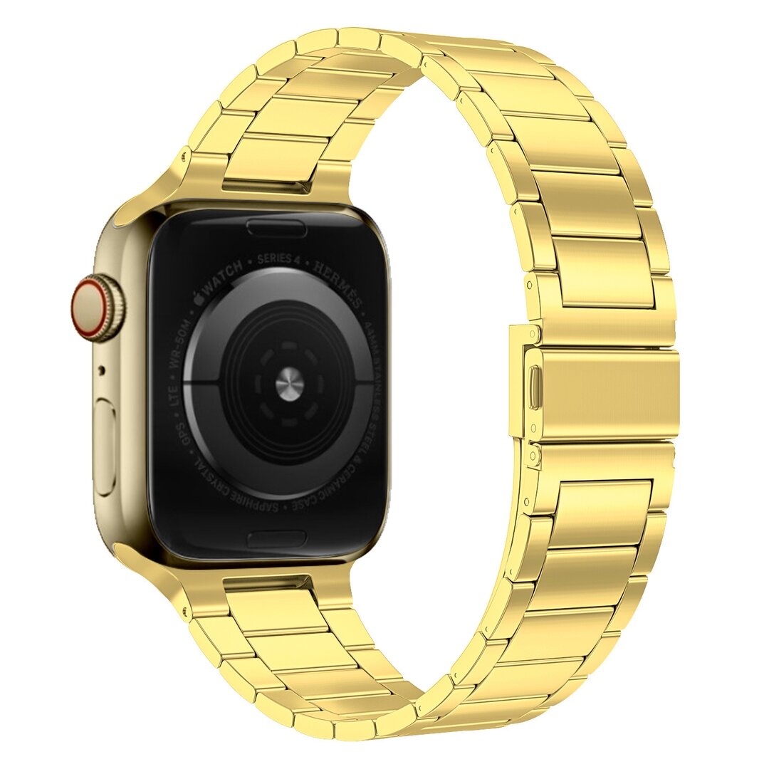 Stahlgliederarmband - Gold - Geeignet f&uuml;r Apple Watch 44mm / 45mm / 46mm / 49mm