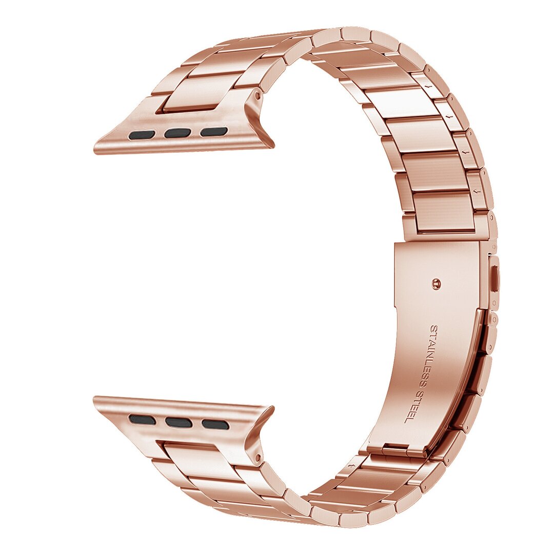 Gliederarmband aus Stahl - Champagner Gold - Geeignet f&uuml;r Apple Watch 44mm / 45mm / 46mm / 49mm