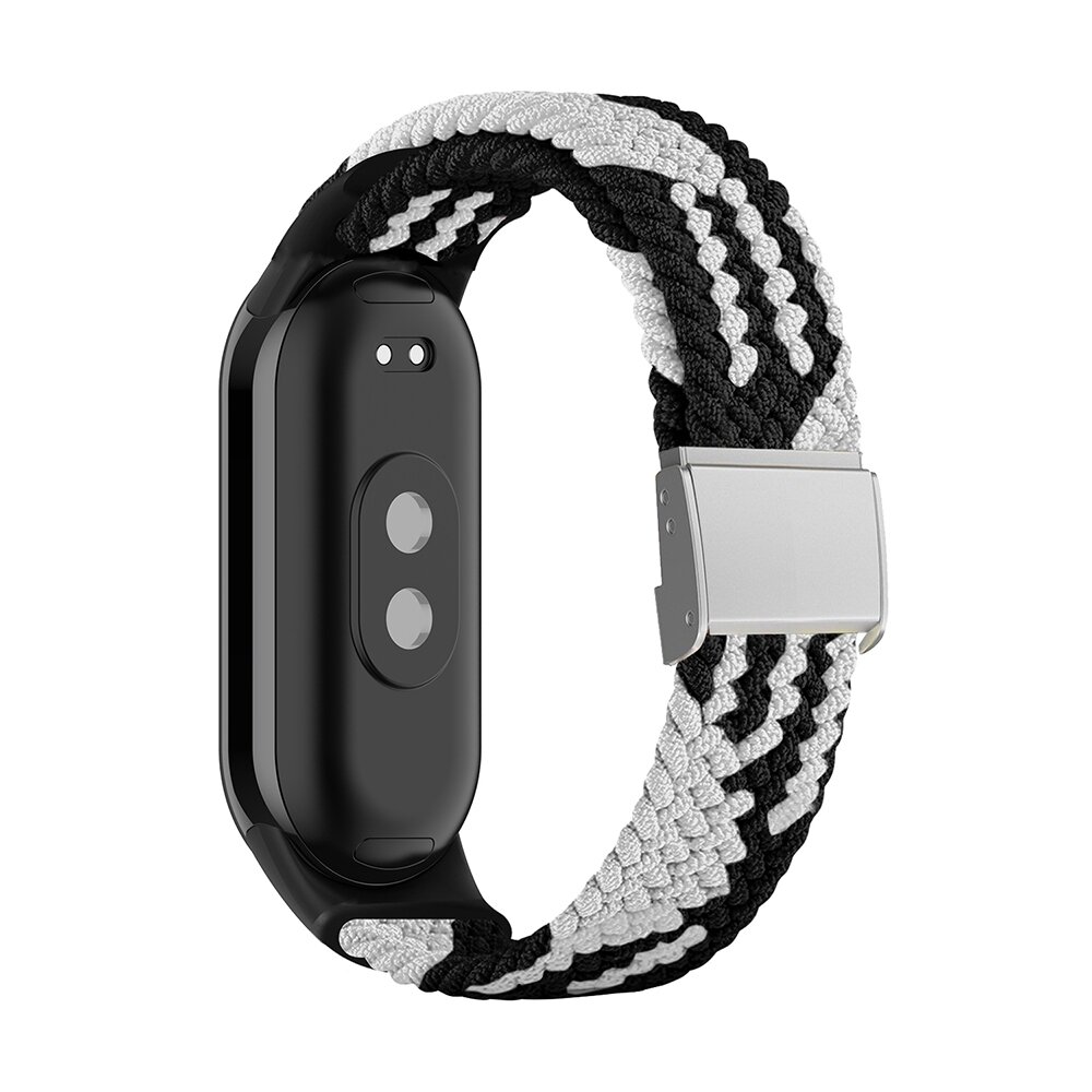 Geflochtenes Nylonband - Schwarz mit Wei&szlig; - Xiaomi Smart Band 8 &amp; 9