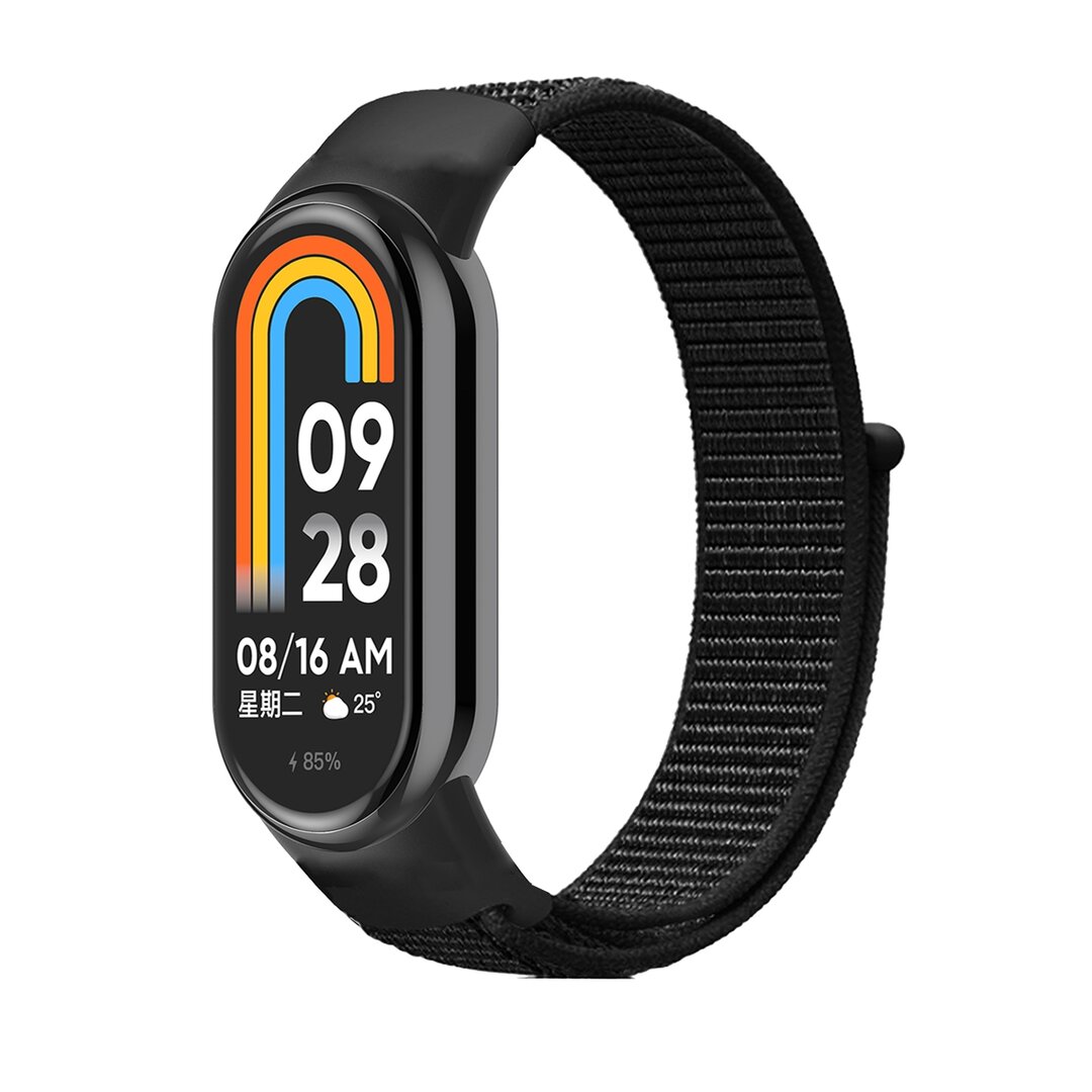Sport Loop Nylon armband - Schwarz - Xiaomi Smart Band 8 &amp; 9