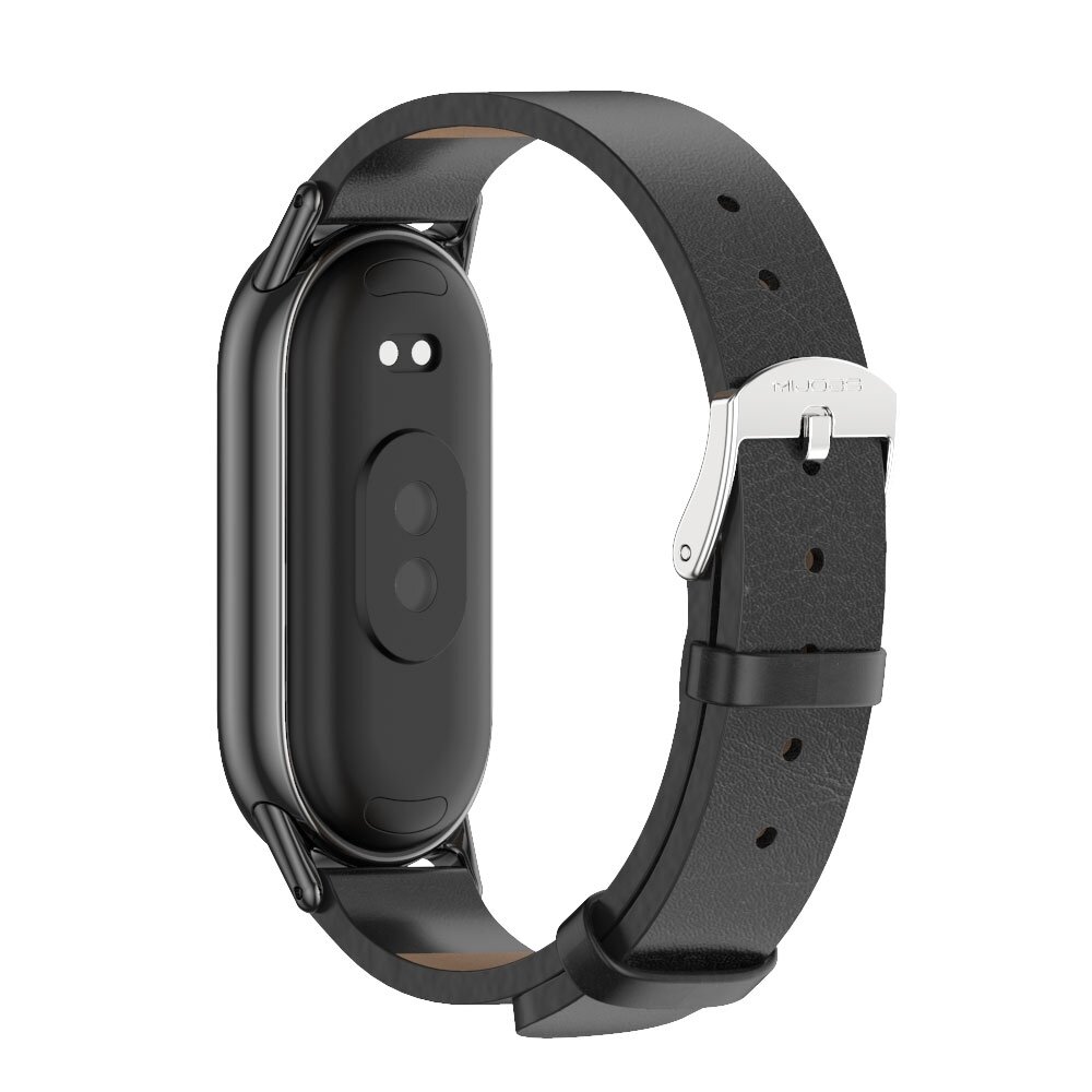 PU-Lederband - Schwarz mit schwarzem Stecker - Xiaomi Smart Band 8 &amp; 9