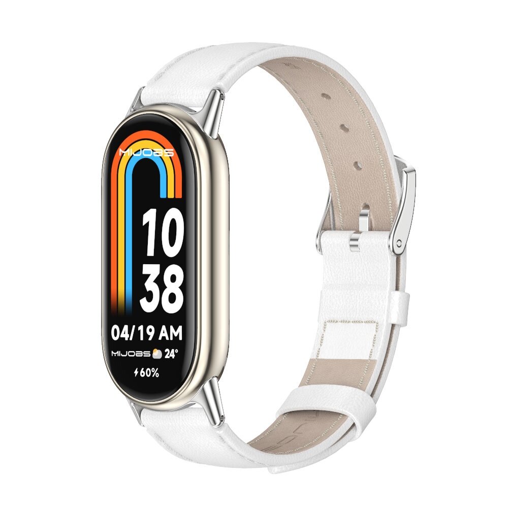Echtes Lederband - Wei&szlig; - Xiaomi Smart Band 8 &amp; 9