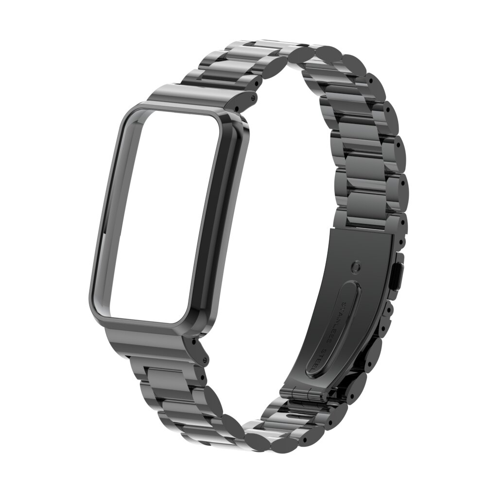 Metallgliederband mit Geh&auml;use - Schwarz - Xiaomi Smart band 7 Pro