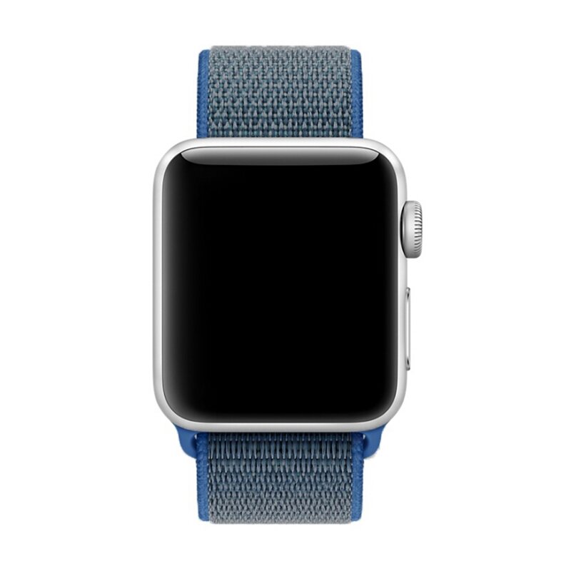 Sport Loop Armband - Dunkelblau mit gr&uuml;n - Geeignet f&uuml;r Apple Watch 38mm / 40mm / 41mm / 42mm