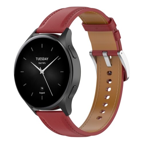 Luxuri&ouml;ses Lederarmband - Bordeaux - Xiaomi Watch 2 / Xiaomi Watch S1 / S2 / S3 / S4 / Mi Watch