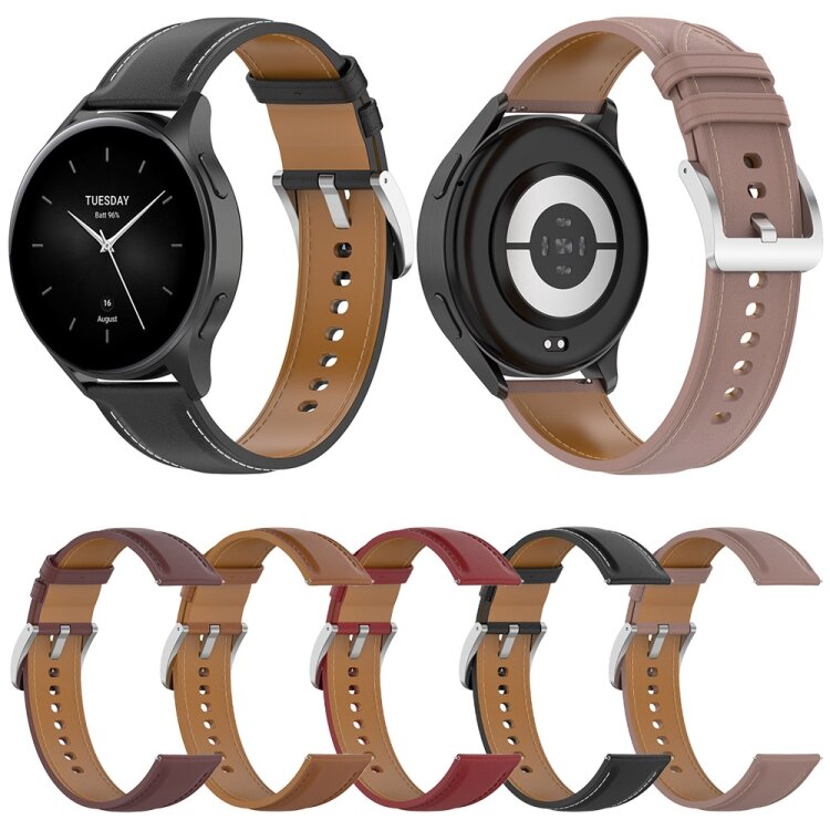 Luxuri&ouml;ses Lederarmband - Bordeaux - Xiaomi Watch 2 / Xiaomi Watch S1 / S2 / S3 / S4 / Mi Watch