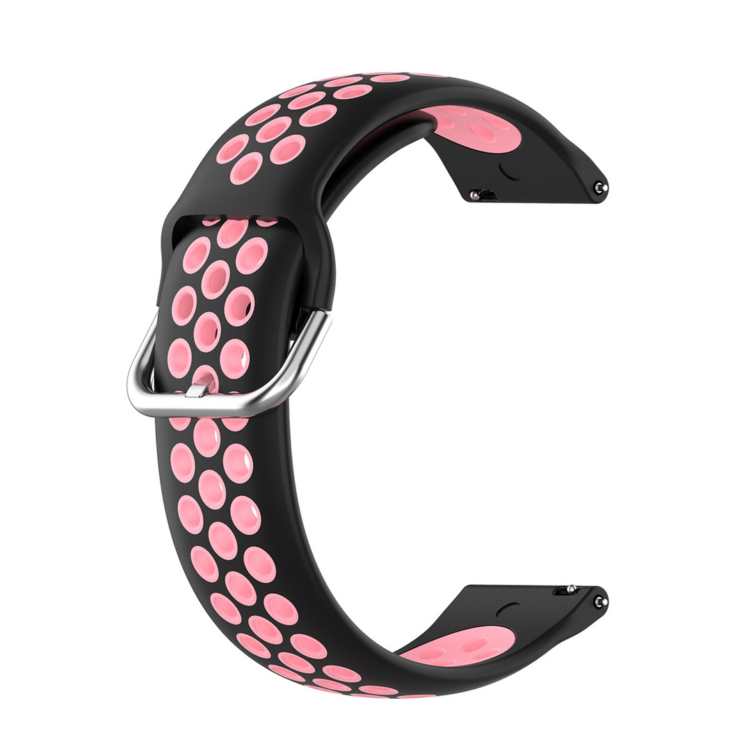 Samsung Galaxy Watch 4 - 40mm / 44mm - Silikon-Sportband mit Schnalle - Schwarz + Rosa