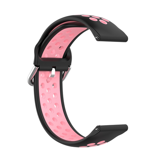 Silikon-Sportarmband mit Schnalle - Schwarz + Rosa - Samsung Galaxy Watch 7 - 40mm / 44mm &amp; Watch FE