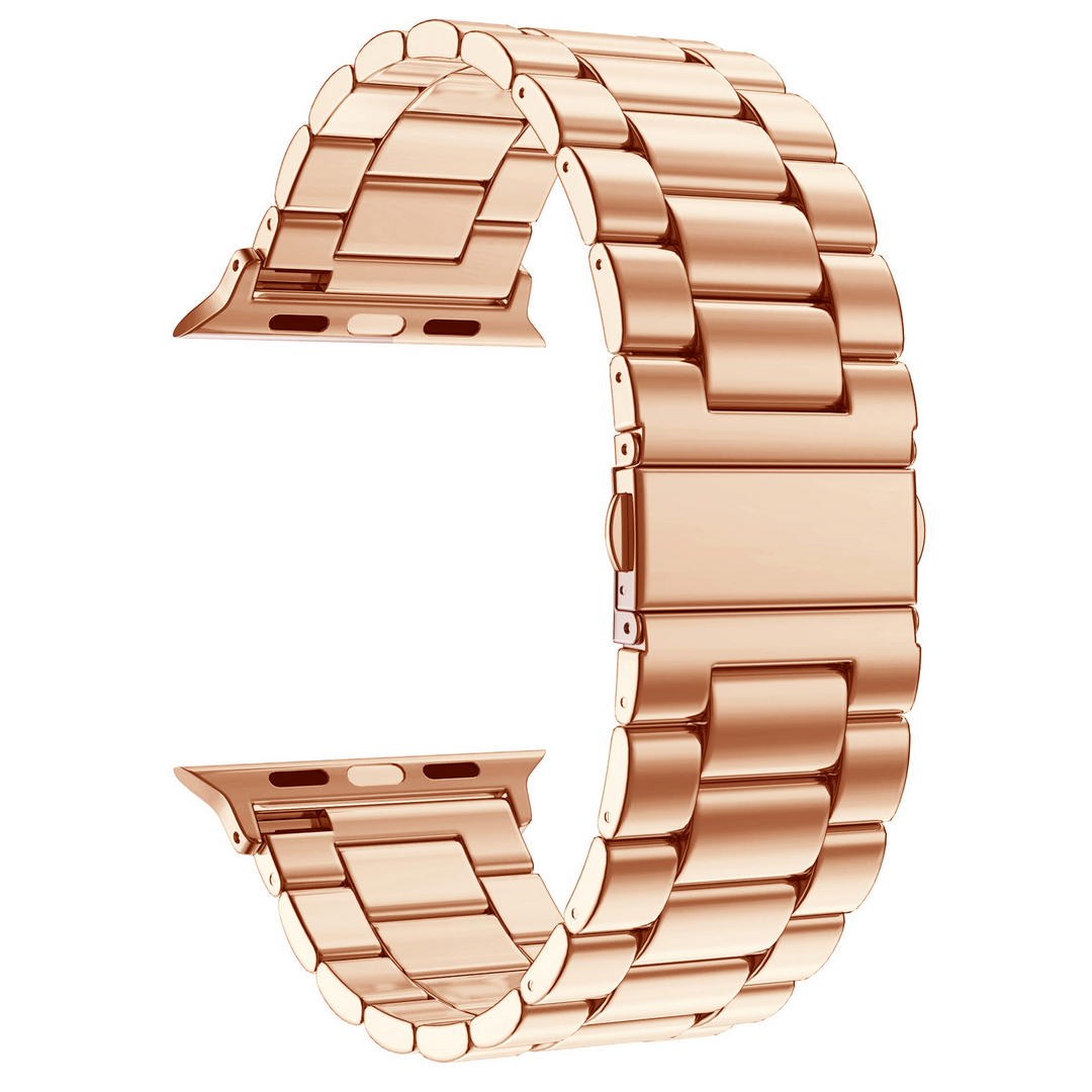 Stahlgliederarmband - Ros&eacute;gold - Geeignet f&uuml;r Apple Watch 44mm / 45mm / 46mm / 49mm