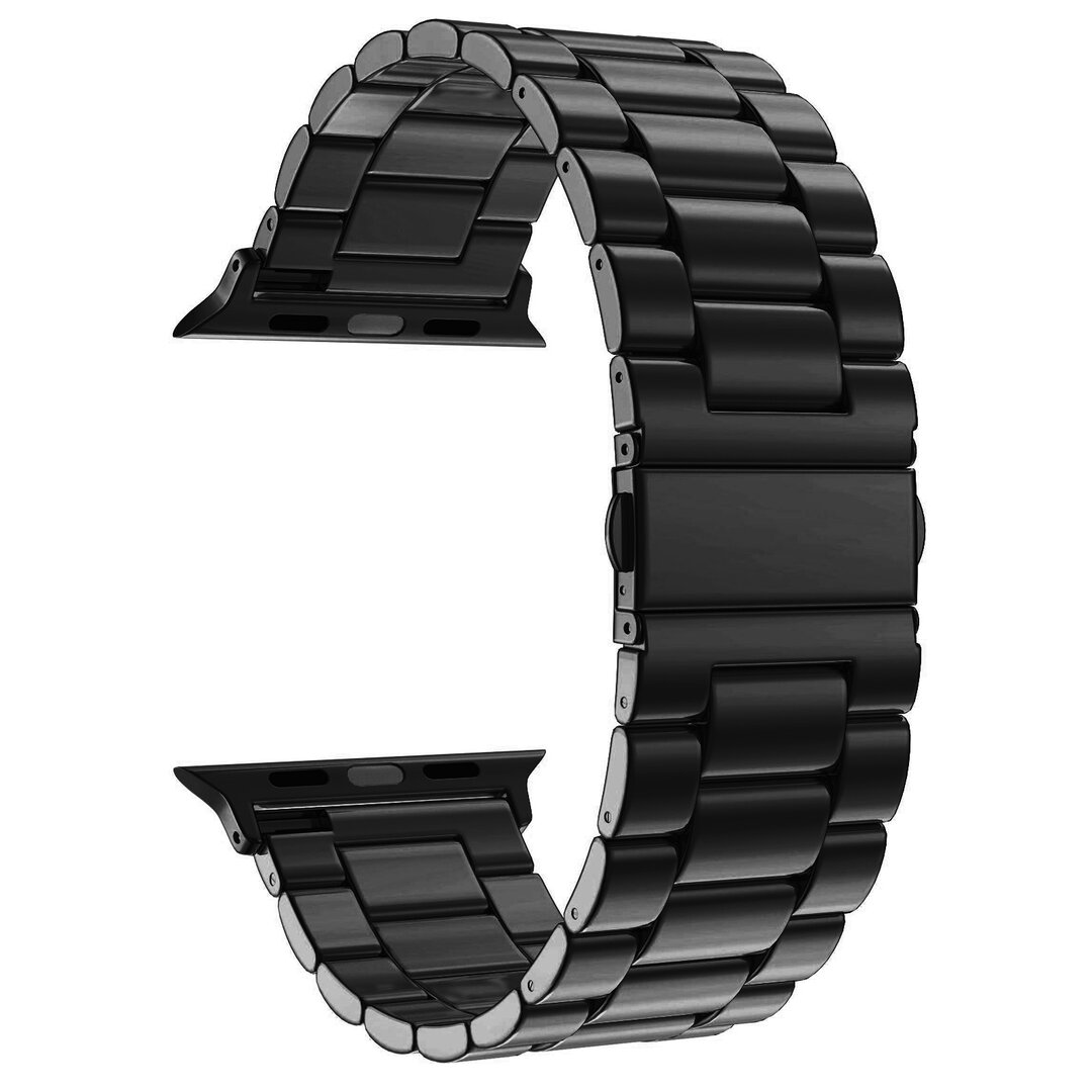Stahlgliederarmband - Schwarz - Geeignet f&uuml;r Apple Watch 44mm / 45mm&nbsp;/ 46mm / 49mm