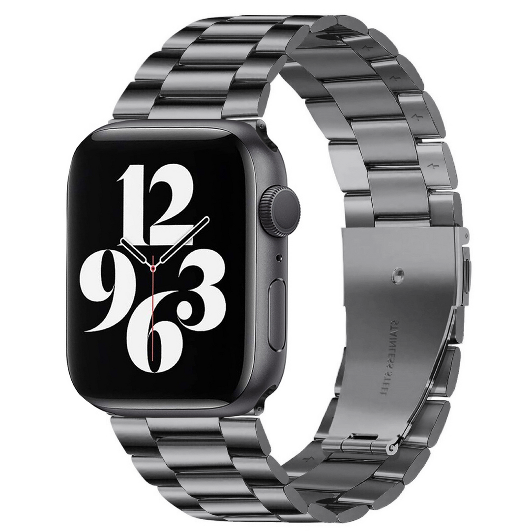 Stahlgliederarmband - Space Grau - Passend f&uuml;r Apple Watch 44mm / 45mm / 46mm / 49mm