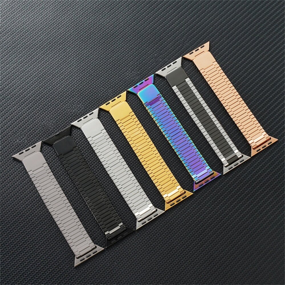 Magnetisches Stahlband - Sehr starker Magnet - Farbe Titan - Geeignet f&uuml;r Apple Watch 44mm / 45mm / 46mm / 49mm