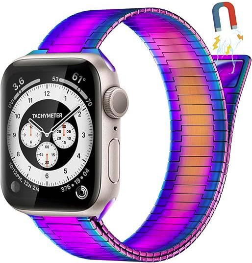 Magnetisches Stahlband - Sehr starker Magnet - Mehrfarbig - Geeignet f&uuml;r Apple Watch 44mm / 45mm / 46mm / 49mm