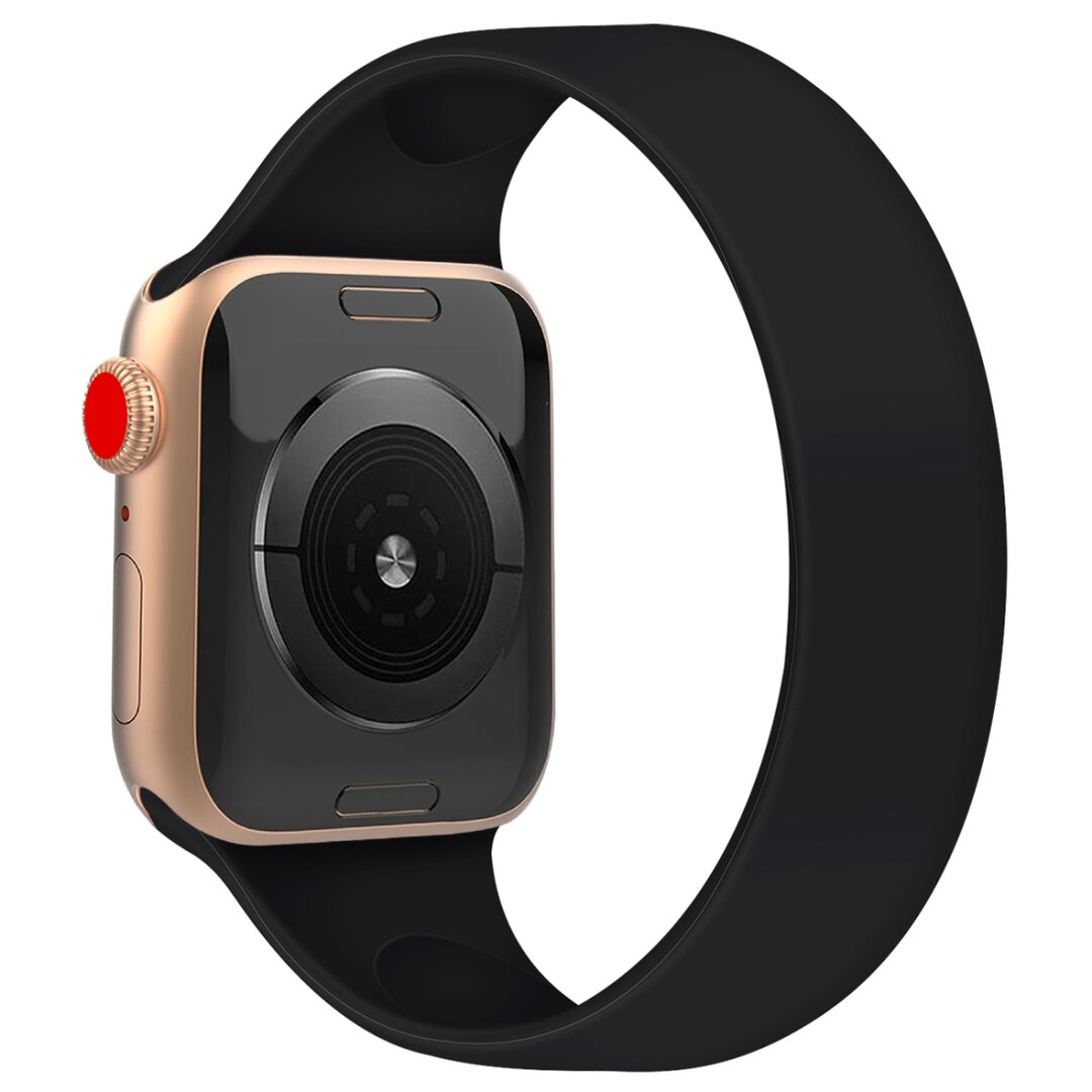 Solo Loop Link series Armband - Gr&ouml;&szlig;e: S - Schwarz - Geeignet f&uuml;r Apple Watch 44mm / 45mm / 46mm / 49mm