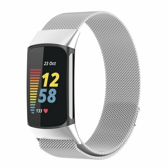 Milanaise-Armband - Silber - Geeignet f&uuml;r FitBit Charge 5