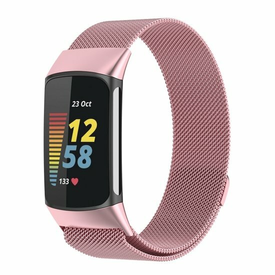 Milanaise-Armband - Rose pink - Geeignet f&uuml;r FitBit Charge 5