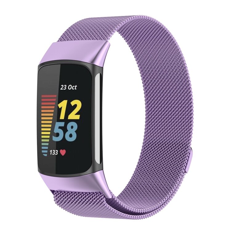 Milanaise-Armband - Lila - Geeignet f&uuml;r FitBit Charge 5