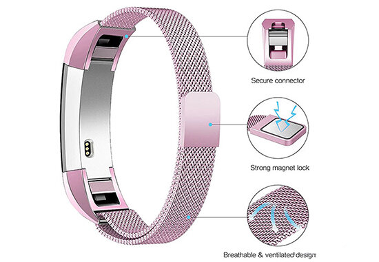 FitBit Alta HR Milanaise Armband - Gr&ouml;&szlig;e: Klein - Rosa