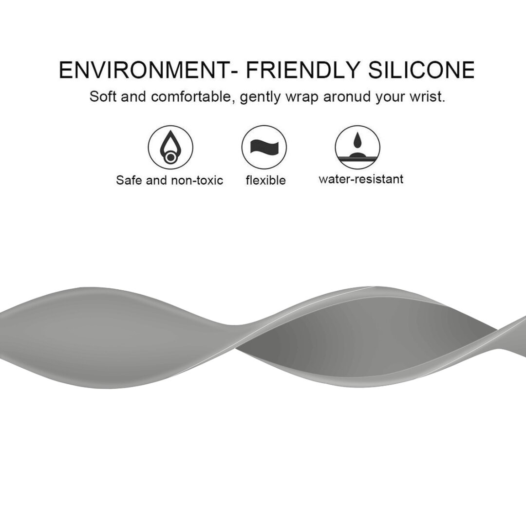 Solo Loop Link series Armband - Gr&ouml;&szlig;e: L - Grau - Geeignet f&uuml;r Apple Watch 38mm / 40mm / 41mm / 42mm